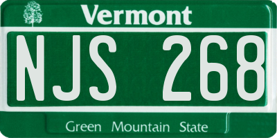 VT license plate NJS268