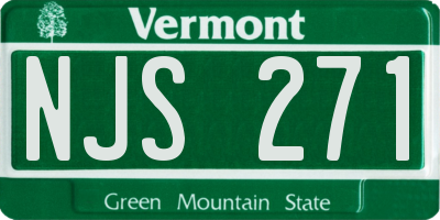 VT license plate NJS271