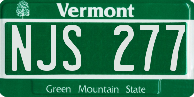VT license plate NJS277