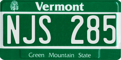 VT license plate NJS285