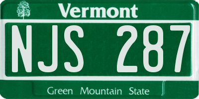 VT license plate NJS287