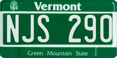 VT license plate NJS290