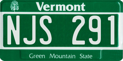 VT license plate NJS291