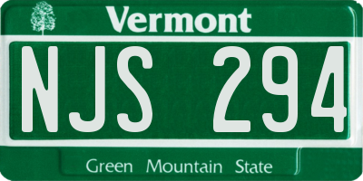 VT license plate NJS294