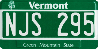 VT license plate NJS295