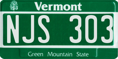 VT license plate NJS303