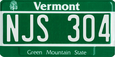 VT license plate NJS304