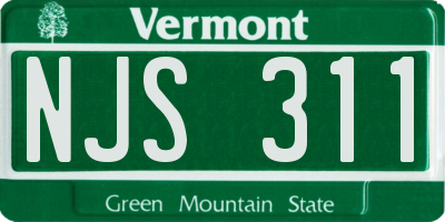 VT license plate NJS311