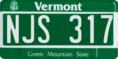 VT license plate NJS317