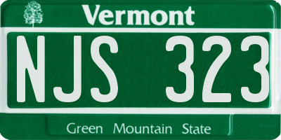 VT license plate NJS323