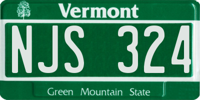 VT license plate NJS324