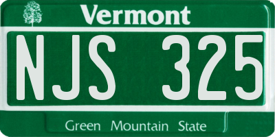 VT license plate NJS325