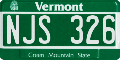 VT license plate NJS326