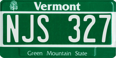 VT license plate NJS327