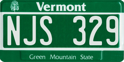 VT license plate NJS329