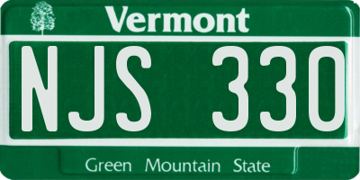 VT license plate NJS330