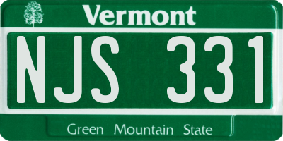 VT license plate NJS331