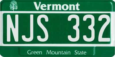 VT license plate NJS332