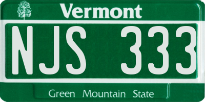 VT license plate NJS333