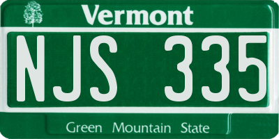 VT license plate NJS335