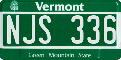 VT license plate NJS336