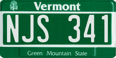 VT license plate NJS341