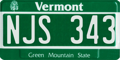 VT license plate NJS343