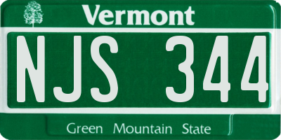 VT license plate NJS344