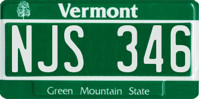 VT license plate NJS346
