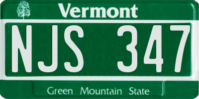 VT license plate NJS347