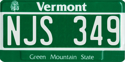 VT license plate NJS349