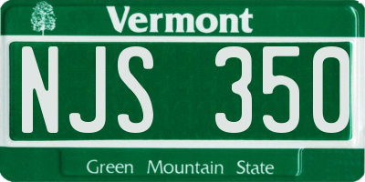 VT license plate NJS350