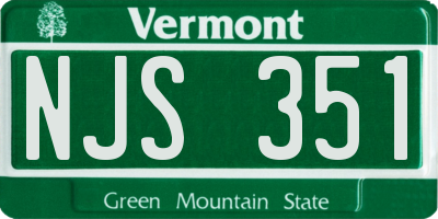 VT license plate NJS351