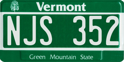 VT license plate NJS352