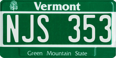 VT license plate NJS353
