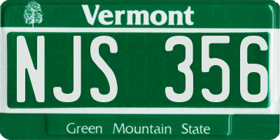 VT license plate NJS356