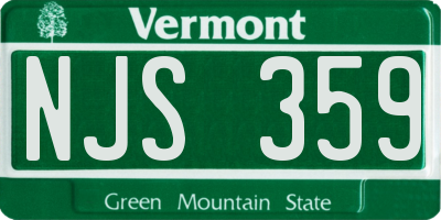 VT license plate NJS359