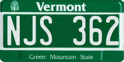 VT license plate NJS362