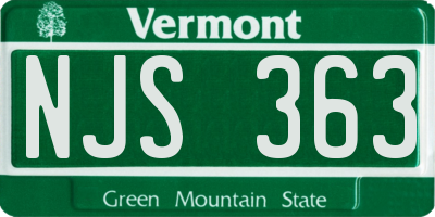VT license plate NJS363