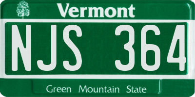 VT license plate NJS364