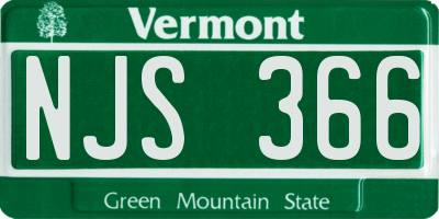 VT license plate NJS366
