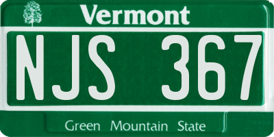 VT license plate NJS367