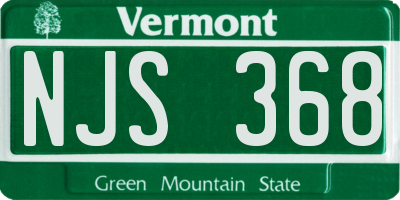 VT license plate NJS368