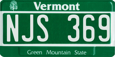 VT license plate NJS369