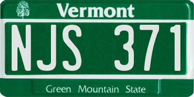 VT license plate NJS371