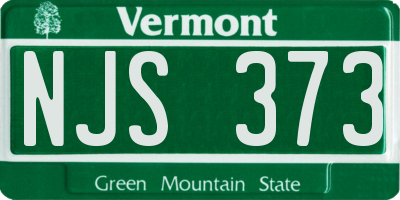 VT license plate NJS373