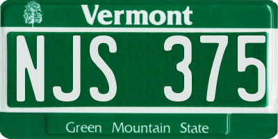 VT license plate NJS375