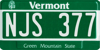 VT license plate NJS377