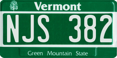 VT license plate NJS382