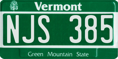 VT license plate NJS385